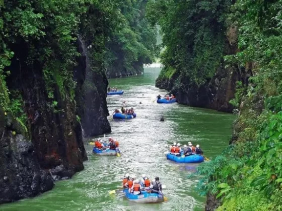 people rowing in a valley