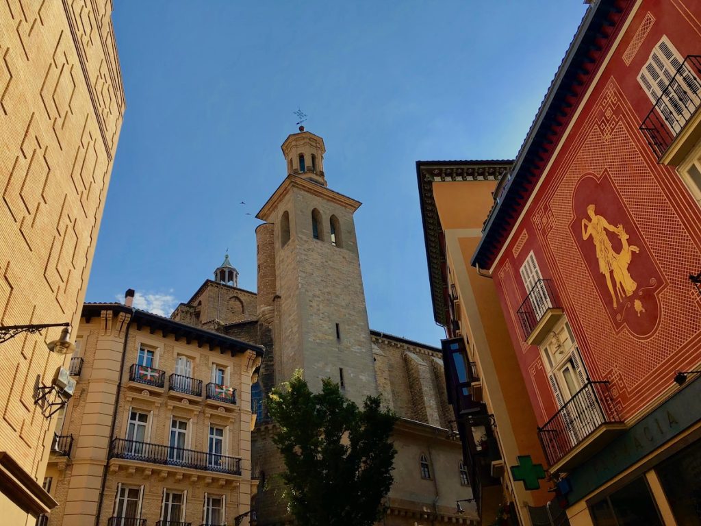 A calm city square before the storm. 