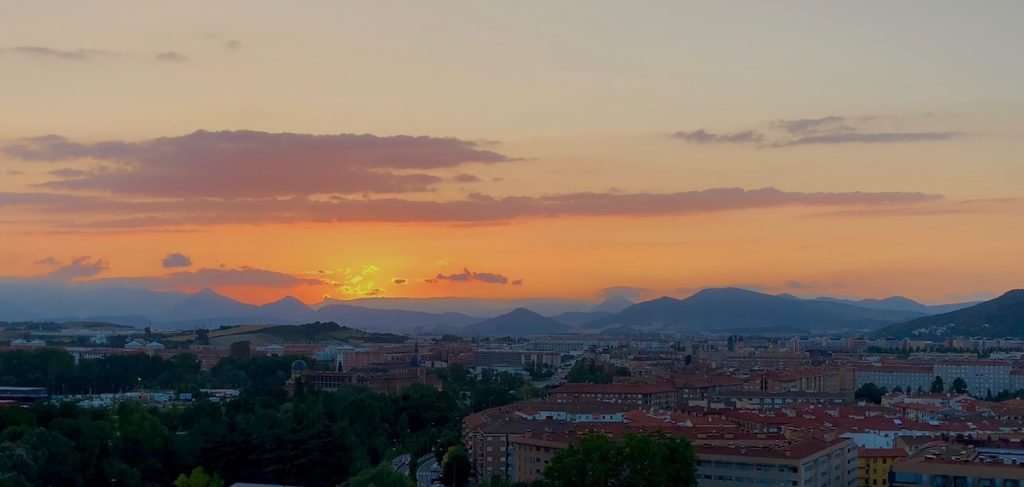 Sunset over Pamplona.