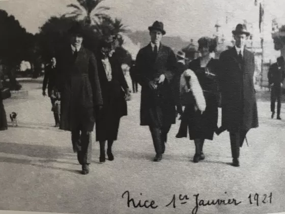 Nice, France, January 1921. On the left, Enver Kenber; in the middle, Edib Kenber. Photo courtesy of the author.