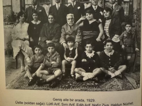 The extended family of Mustafa Arif Efendi together, 1929.