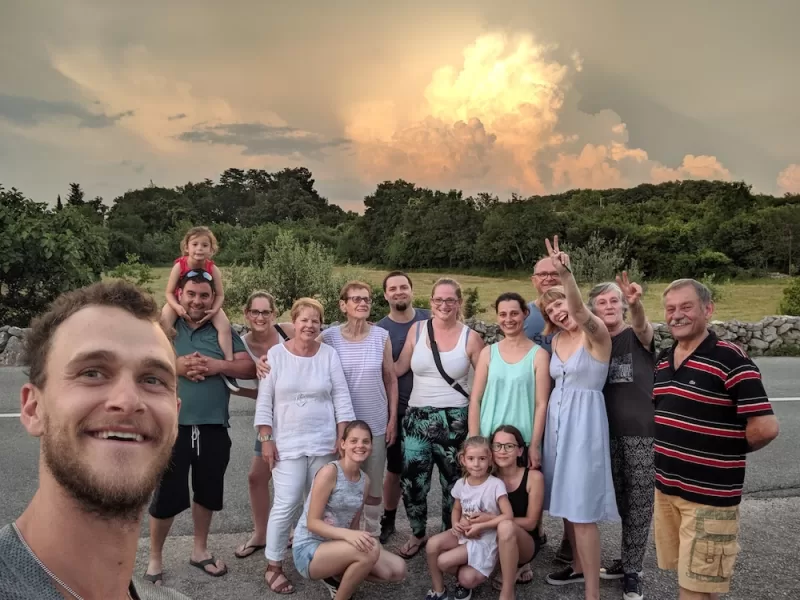 The author with his Croatian cousins.